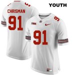 Youth NCAA Ohio State Buckeyes Drue Chrisman #91 College Stitched Authentic Nike White Football Jersey LZ20I84AW
